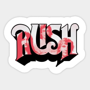 Rush Red & White Sticker